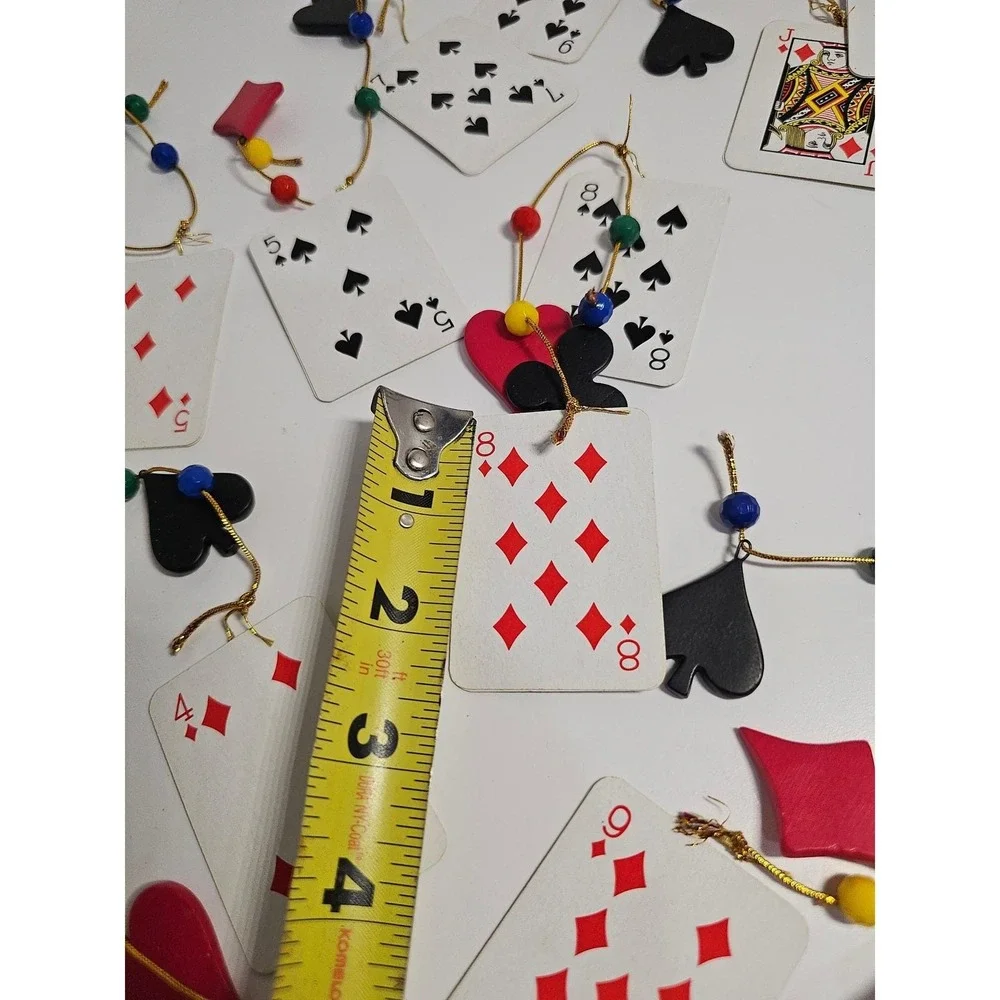 Vintage Lot of Aces,Hearts Christmas Ornaments 21pc Cards Dice